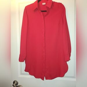 Chico's Vibrant Red Long Sleeve Dress